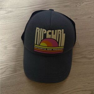 Rip Curl Black Trucker Hat with Retro Sunset Graphic